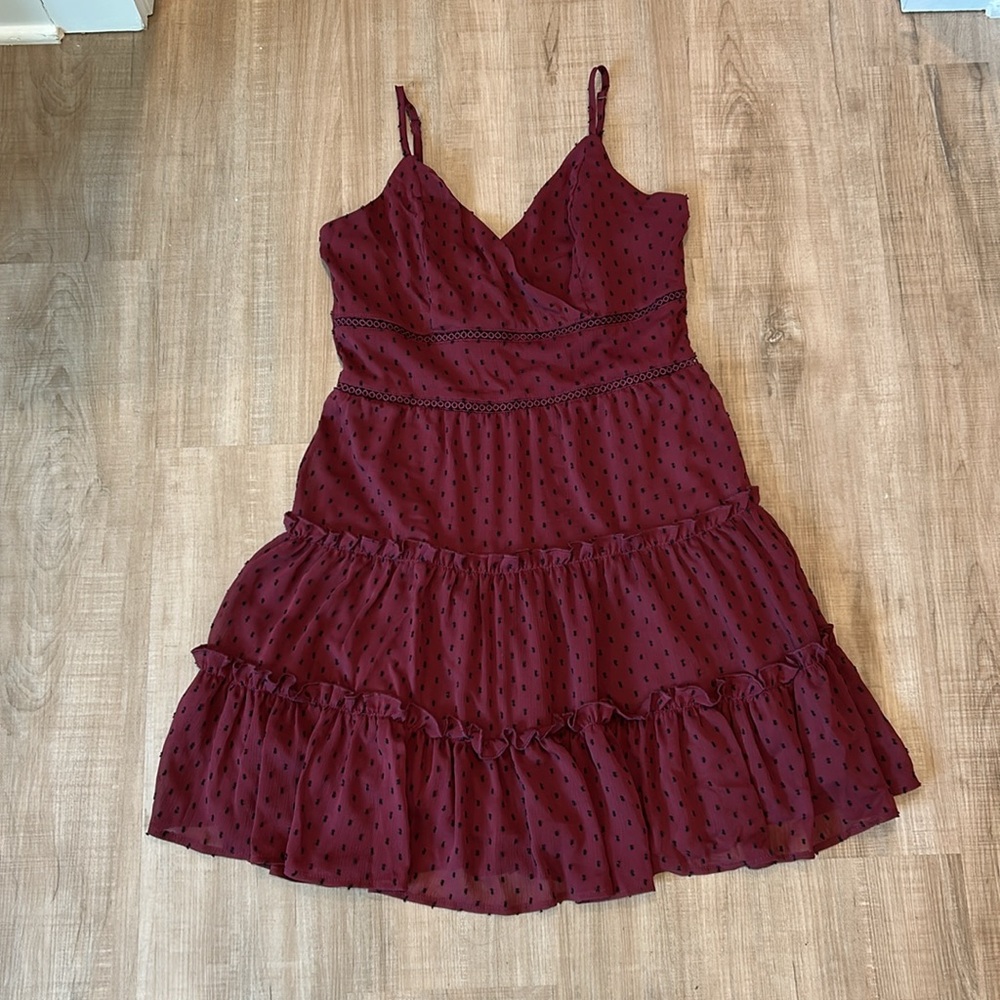 Altar’d State size small Burgundy Dot Dress